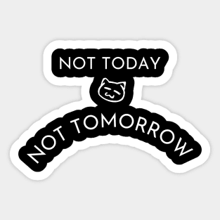 Funny Lazy Cat Not Today Not Tomorrow Sticker